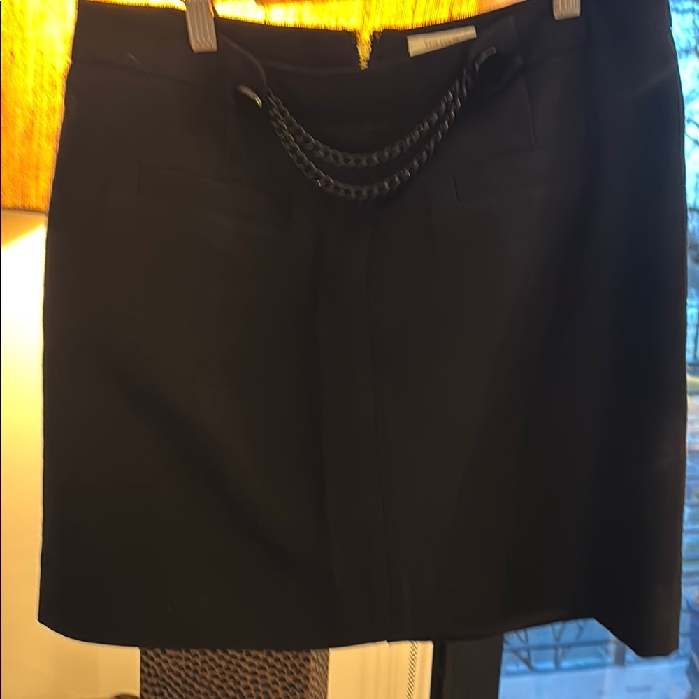 Elegant Black Skirt with Chain Detail